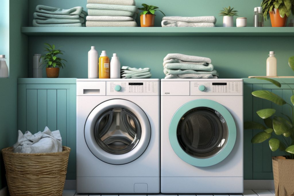 view-laundry-room-with-washing-machine-retro-colors