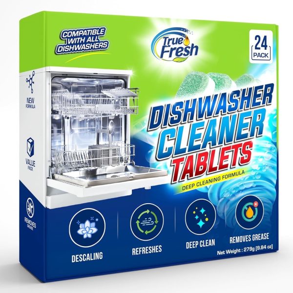 True Fresh Dishwasher Cleaner Tablets - 24 Pcs